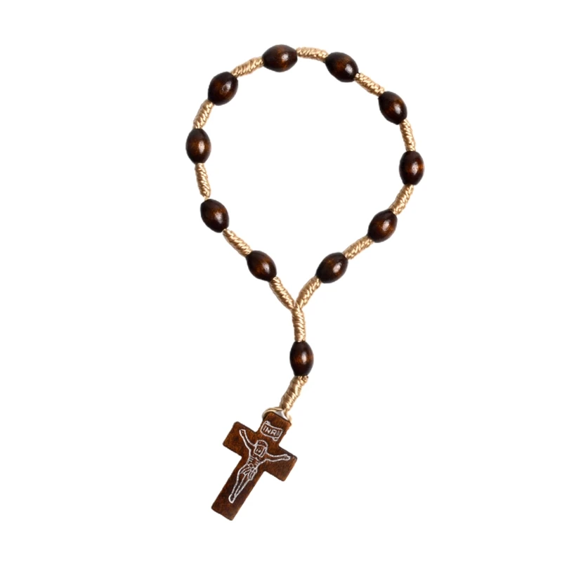 

Catholic Rosary Wood Beads Mini Rosaries with for Cross for Communion Party Favo