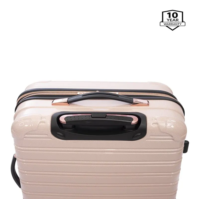 Hardside Luggage Fibertech 24 Inch Checked Luggage, Blush/Rose Gold