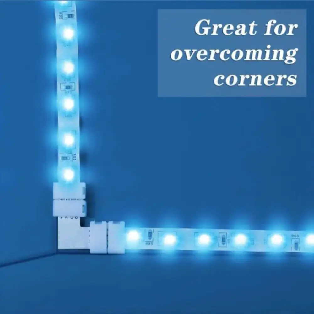 Фото Соединитель для светодиодных лент 4-контактный, 10 мм, 5-24В, для RGB LED лент, крепление-клипса, подключение к печатной плате №2
