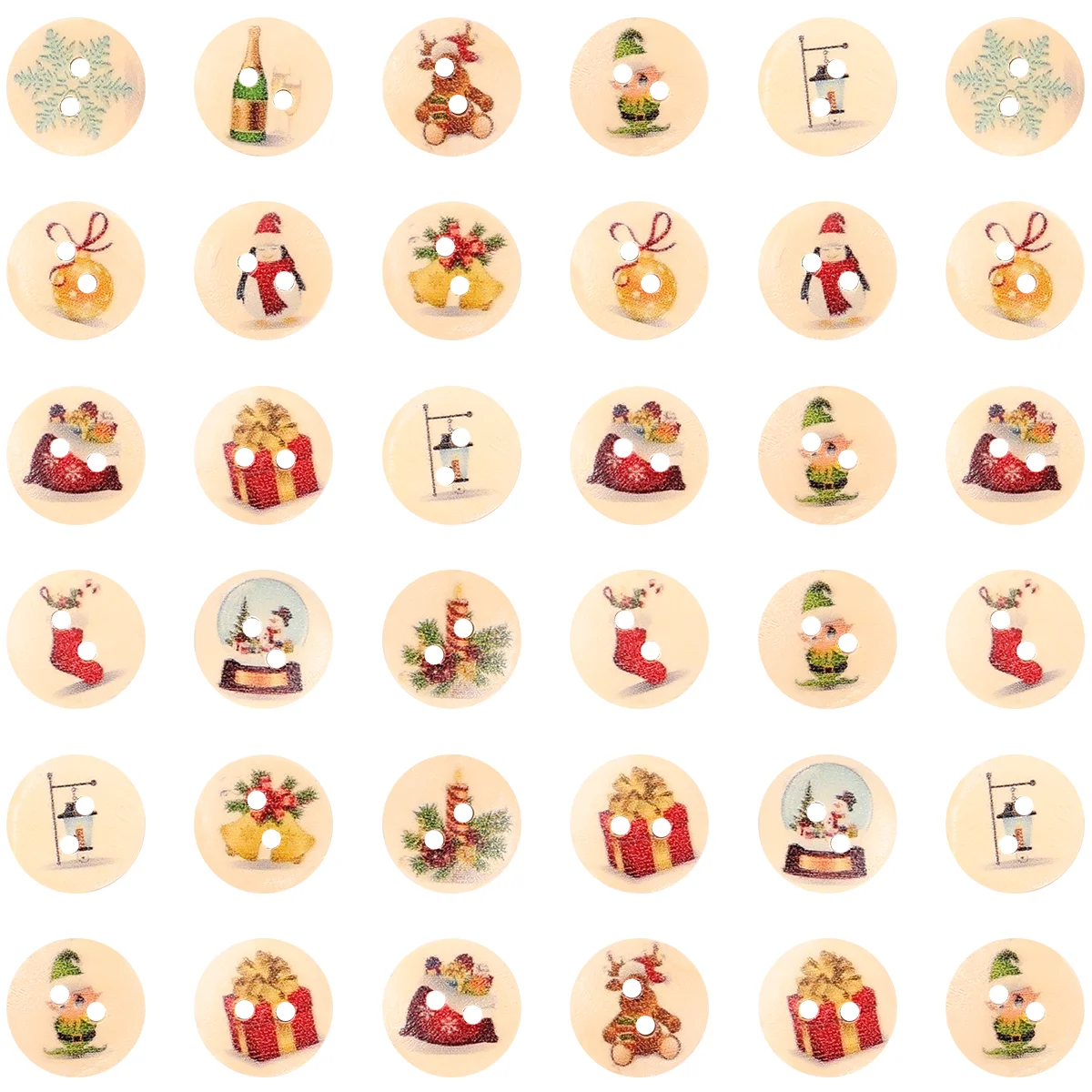 

Buttons Button Wooden Christmassewing Wood Decorative Clothing Inch 2 Santa Hole Kids Holiday Scrapbook Cute Clothes Replacement