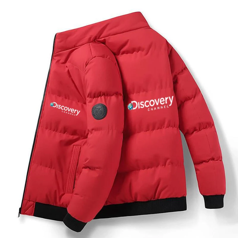 

2021 Men Discovery Channel Jackets Autumn Winter Casual Zipper Coats Bomber Jacket Scarf Collar Fashion Male Outwear Slim Fit