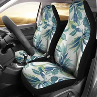 vintage blue green leaves floral flowers car seat covers pair 2 front seat covers car seat protector car accessories