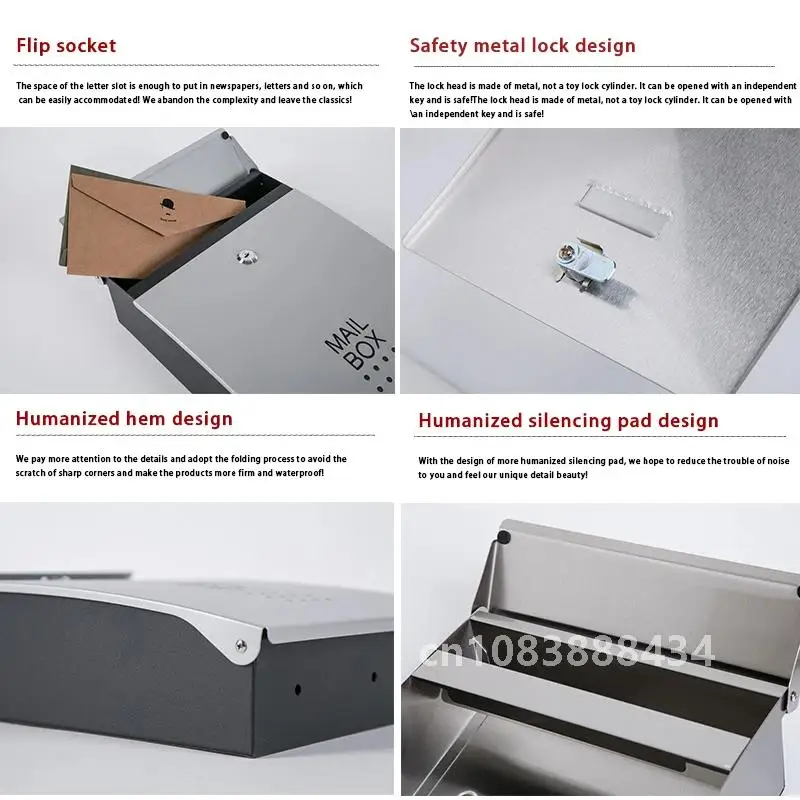 Почтовый ящик из нержавеющей стали открытый склад квартира домашний сад