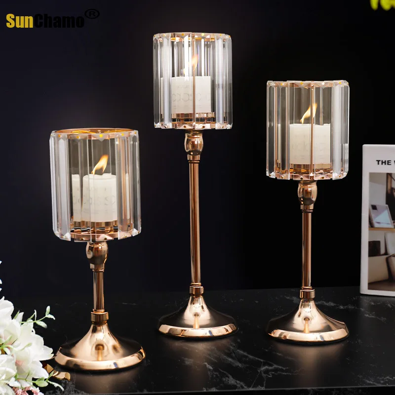 

Sunchamo Европейский металлический подсвечник простой золотой свадебный Декор Бар вечерние Гостиная Рождество Домашний современный декор под...