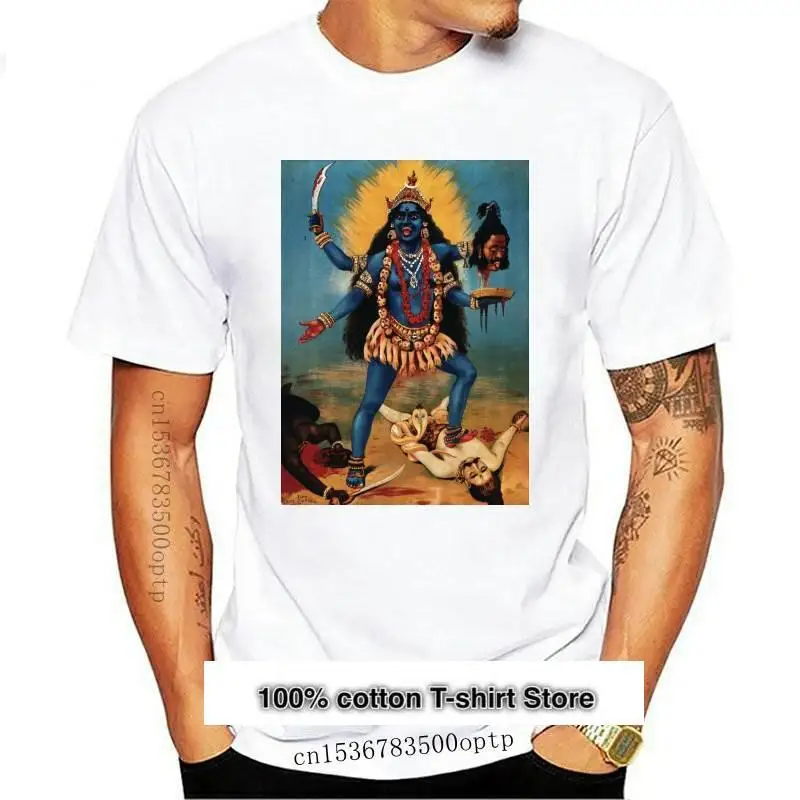 

Camiseta de algodón para hombres, prenda de vestir, estilo Harajuku, Kali, Krishna, India, Buda, Dios, mitología, religión