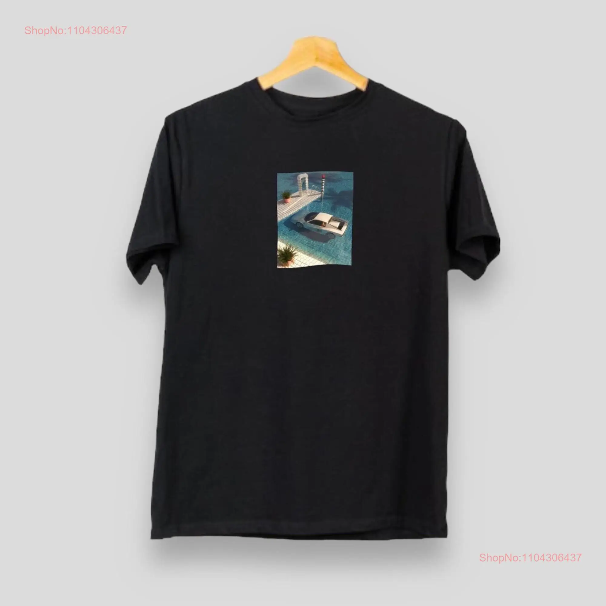 Винтажная футболка с принтом автомобиля Rari Testarossa in Pool черная все размеры новые