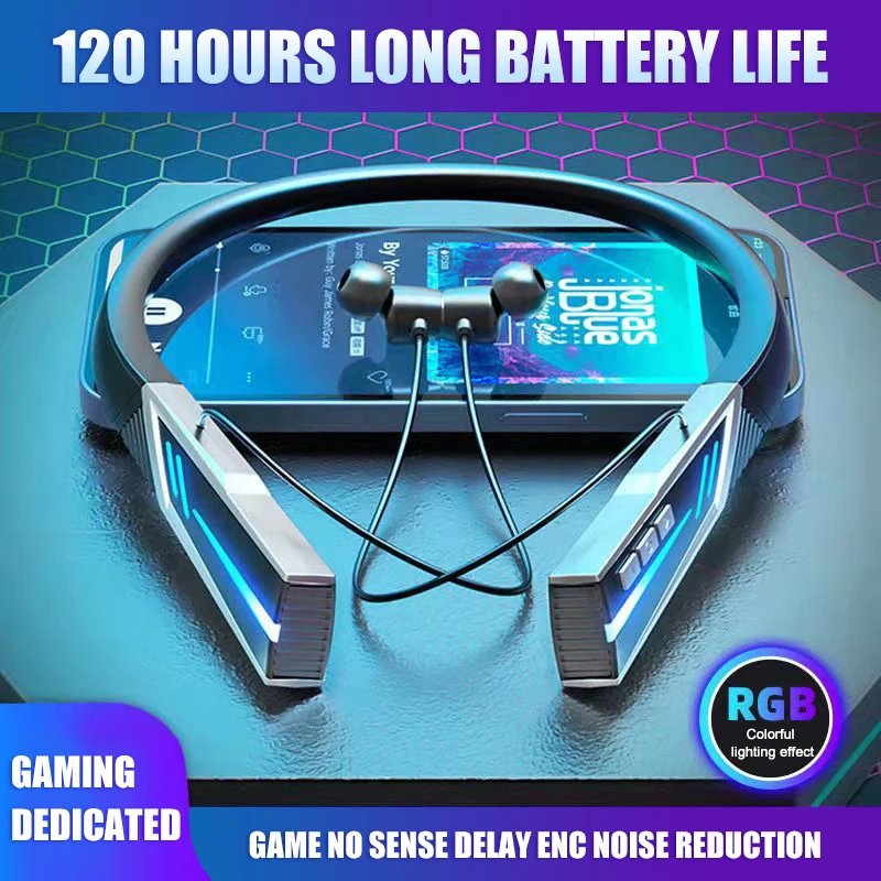 

YSY-6 Gaming Выделенные беспроводные наушники Магнитная Шея подвесные Bluetooth 5,2 наушники водонепроницаемая Спортивная гарнитура с микрофоном