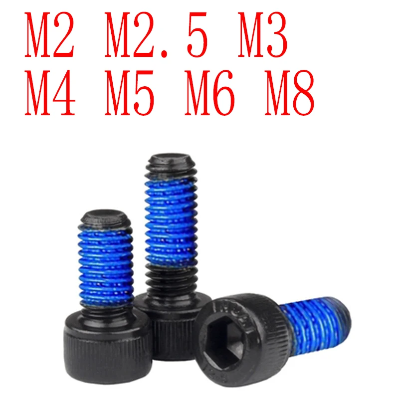 

Черные высокопрочные цилиндрические головки 12.9 класса M2 - M8 для дозирования клея