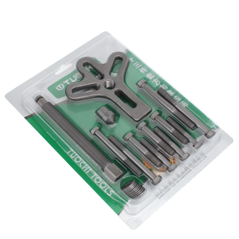 

13pcs Repair Portable Puller Set Harmonic Remover Steering Wheel Car Gear Balancer Bolt Durable Hand Tools Carbon Steel