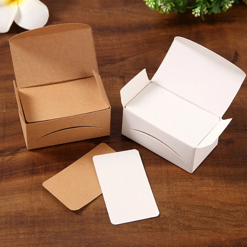 

100Pcs/lot Kraft Paper Card 4.5*8cm Blank Card For Business Cards Blank Card For Message Book Name Blank Cards Office Notepads