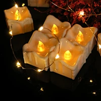 12pcs led candle light led tearful candle light tea wax yellow flashing night lamp suitable for wedding valentines day party