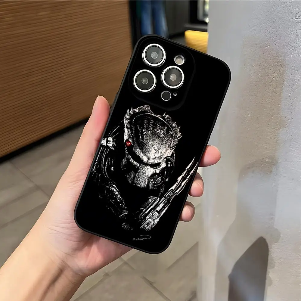Фото Чехол для телефона «Предатор» для iPhone 17 Air 16 E Pro Max 15 14 13 Mini 12 Pro 11 XS Max 7 8 Plus, черный, мягкий. №1