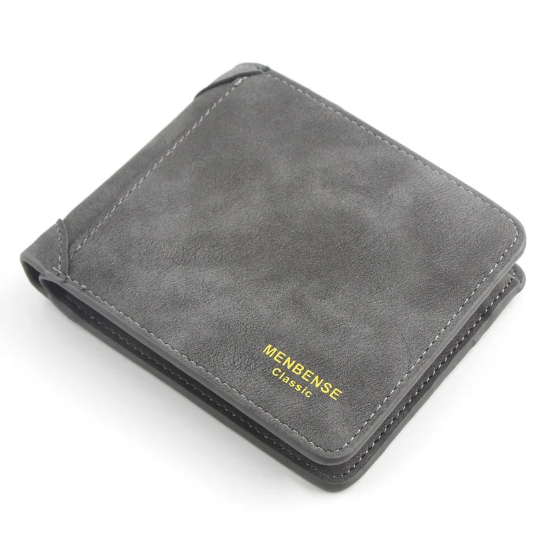 New Retro Men Leather Wallets Small Money Purses Design Cheap Price Top Men  Three-fold Wallet ID Card Holder