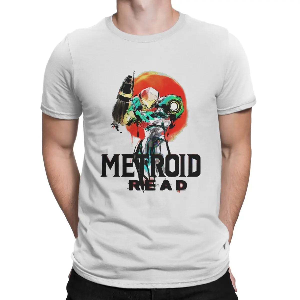 

Metroid Dread Samus Artwork Classic T Shirt Men 100% Cotton Cool T-Shirt O Neck Metroid Prime Game Tee Shirt Clothes Party