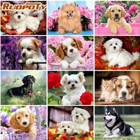 ruopoty new arrival 5d diamond painting full drill square dog diamond mosaic animals embroidery handmade gift sale