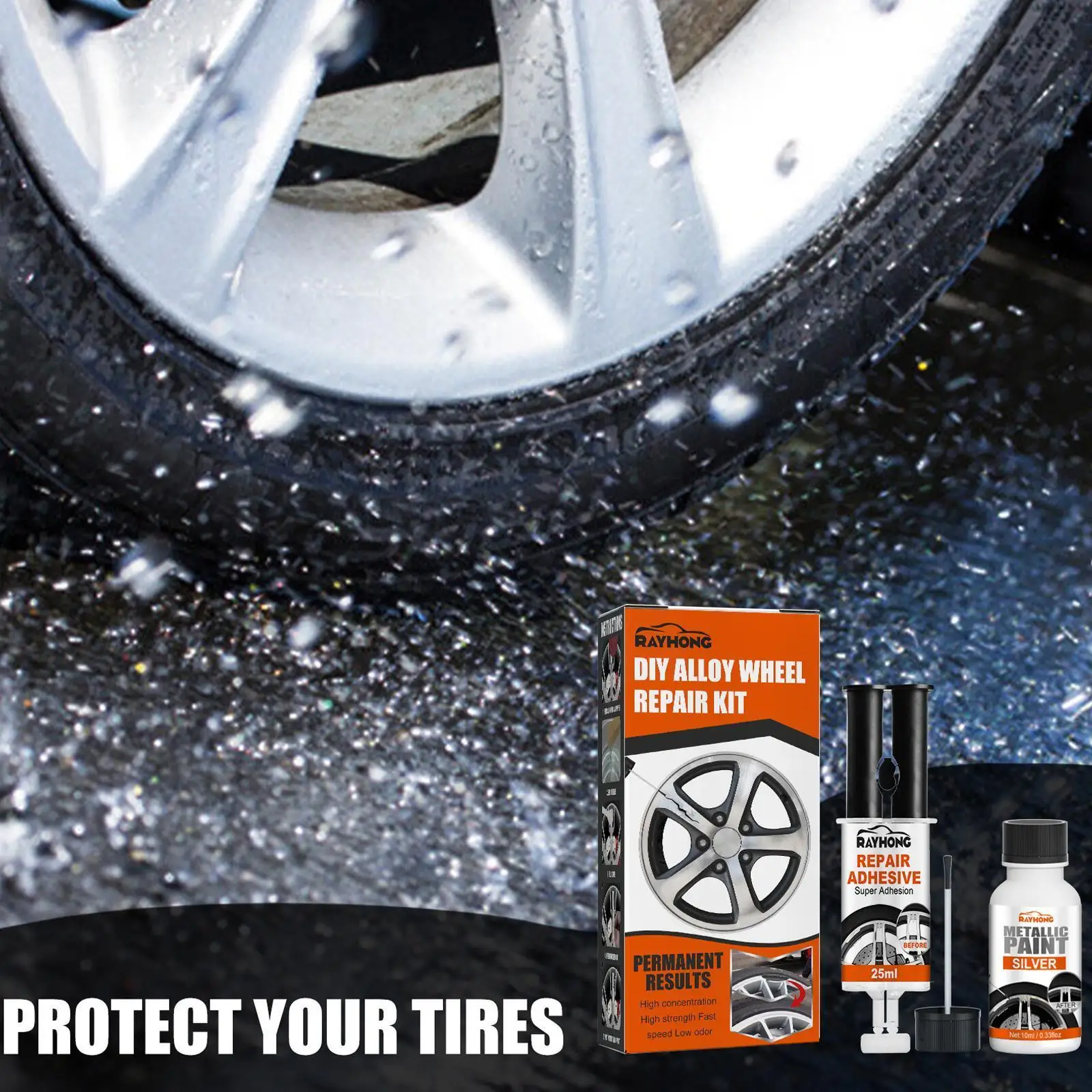 

Brand New Scratch Repair Kit Car Tire Care Alloy DIY Damage Care Ink Coating Car Repair Tool Parts Paint Wheel K4W8