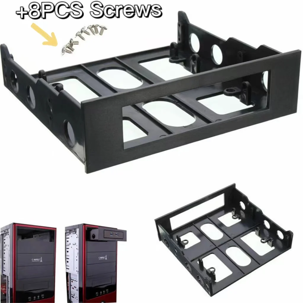 

3.5" to 5.25" Drive Bay Computer PC Case Adapter Mounting Bracket USB Hub Floppy