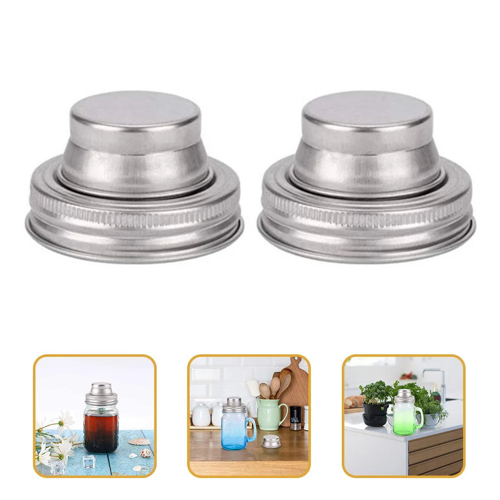 

Shaker Lids Lid Caps Canning Cocktail Steel Stainlessmouth Cover Bottle Sifter Spices Jars Salt Herb Can Covers Wide