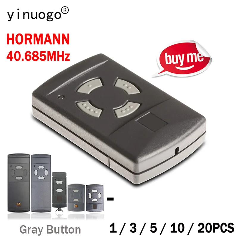 

40.685MHz HORMANN HSM4 HS4 HSE2 HS2 HSM2 Garage Door Remote Control Gray Button HORMANN 40MHz Remote Control Gate Opener