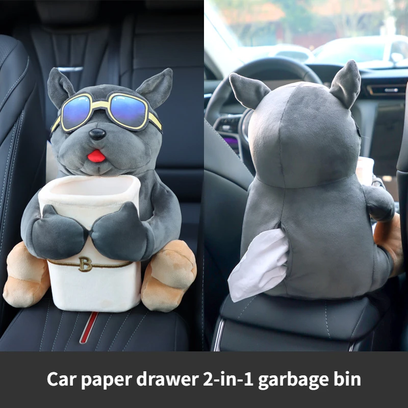 Автомобильный держатель для салфеток 2-в-1 мультяшная плюшевая кукла