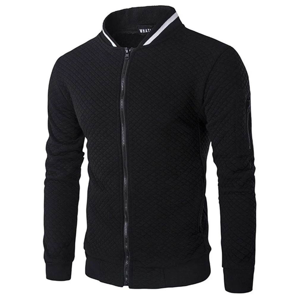 

2022 Spring Autumn Men's Hooded Solid Color Sweater Sports Jacket Casual Zipper Leather Jacket Men's Sportswear Fashion Jacket 2