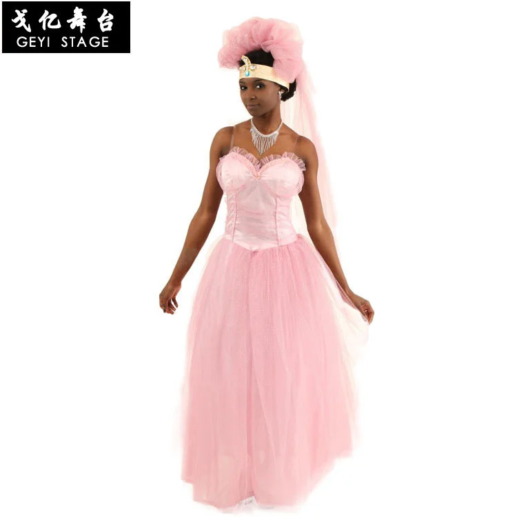 

Розовое свадебное платье для косплея пришло в США костюм для сцены для невесты платье подружки невесты газовое платье принцессы