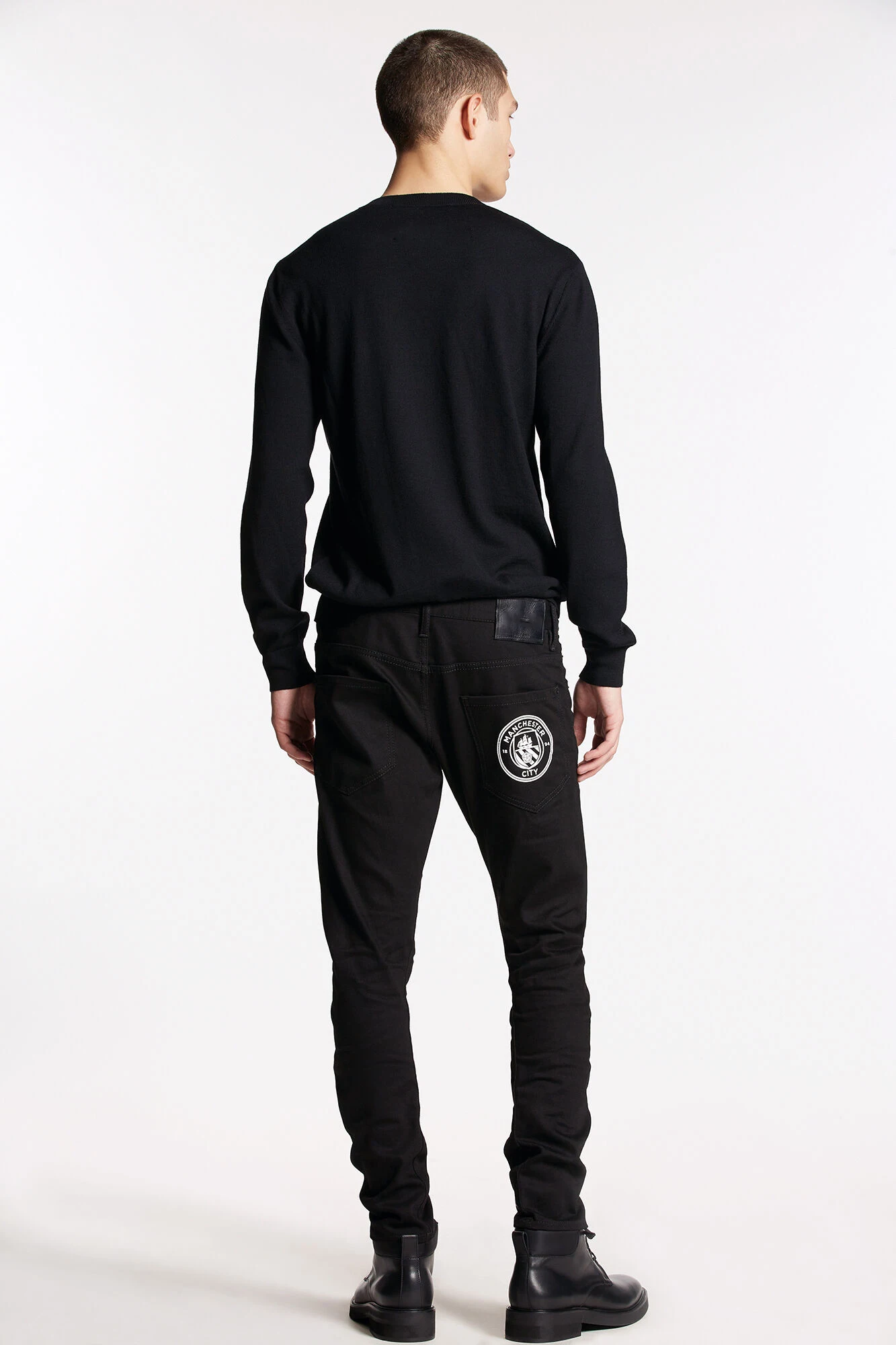 2023 Autumn/Winter New  Men's Jeans Fashion Wash Ink Break Micro Elastic Splice Small Foot  Jeans Men