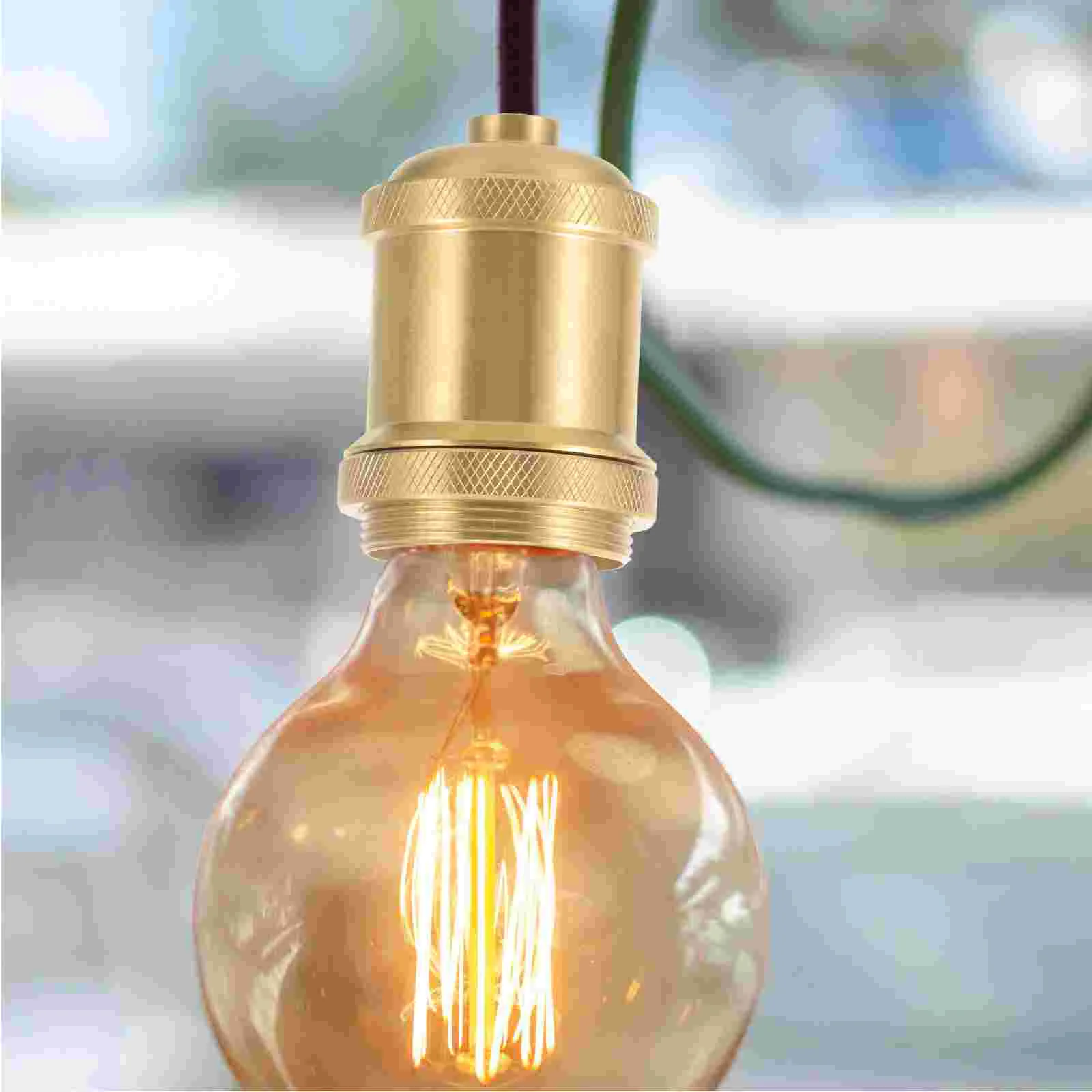 

E27 Pure Copper Lamp Holder Light Bulbs Chandelier Base Metal Outdoor Socket Sockets Table