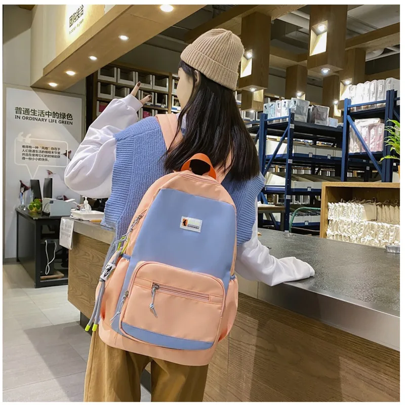 

Nylon Women Backpacks Casual Simple Students Preppy Sweet School Backpacks for Teenage Girls All-match Travel Bags