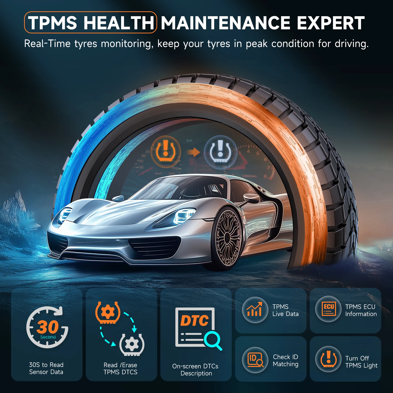 Foxwell T2000 PRO автоматический датчик давления в шинах TPMS активация программирование