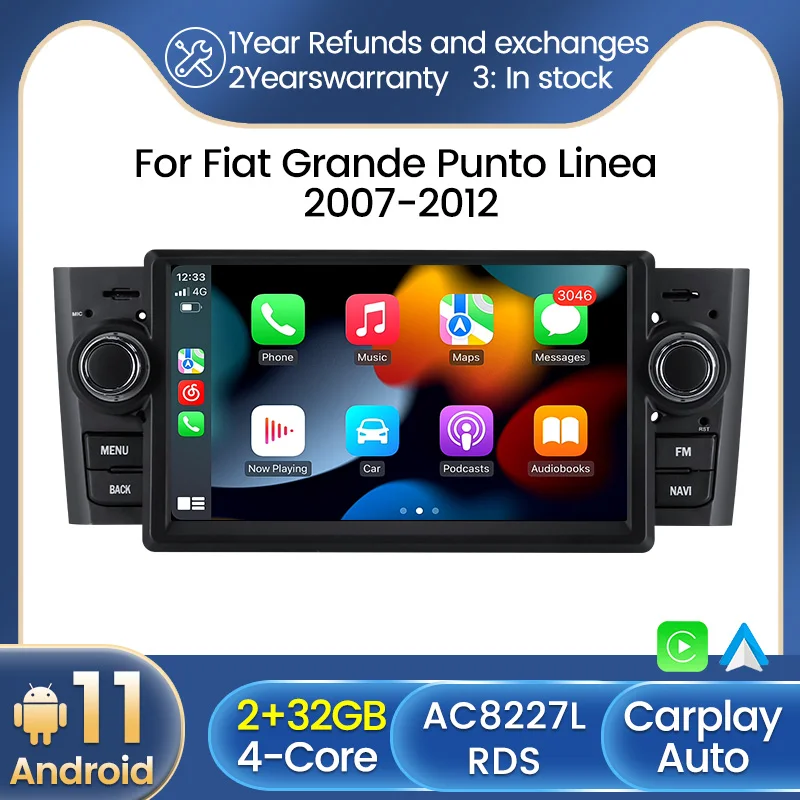 

Android 11 All In One Carplay GPS Navigation For Fiat Grande Punto Linea 2007-2012 Car Video Player Intelligent System Radio RDS