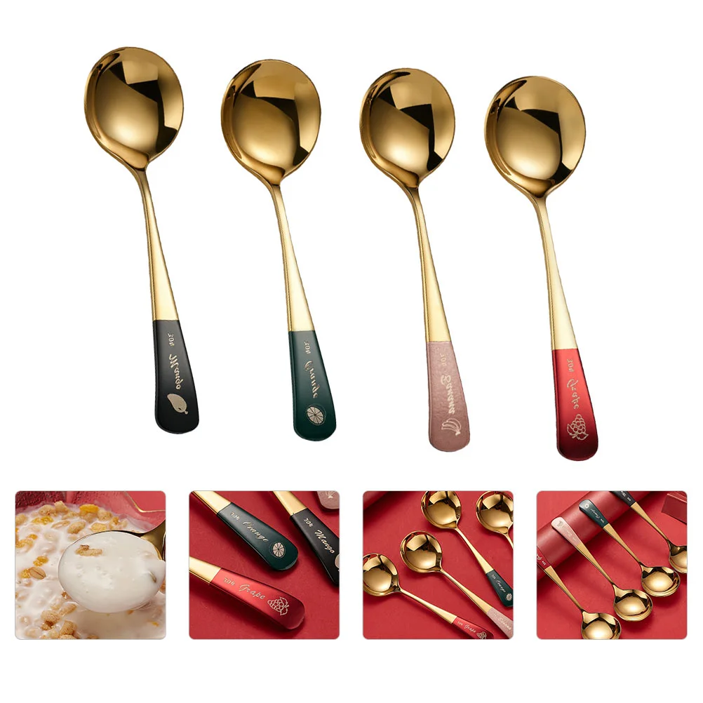 

Spoon Spoons Ice Mixing Cream Kitchen Serving Dinner Soup Coffee Stirring Beverage Stirrer Metal Jellytasting Dessert Fruit