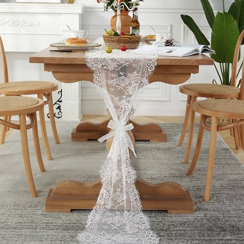 

Wedding Table Runner Christmas Table Runners with Tassel Plaid Table Flag Tea Cabinet Cover Dustproof Tablecloth Home Decor