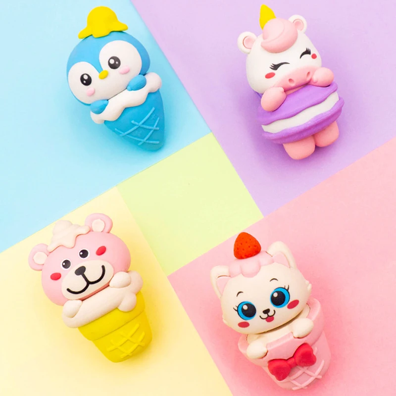 Милый ластик для мороженого милый креативный красивый веселый съемный