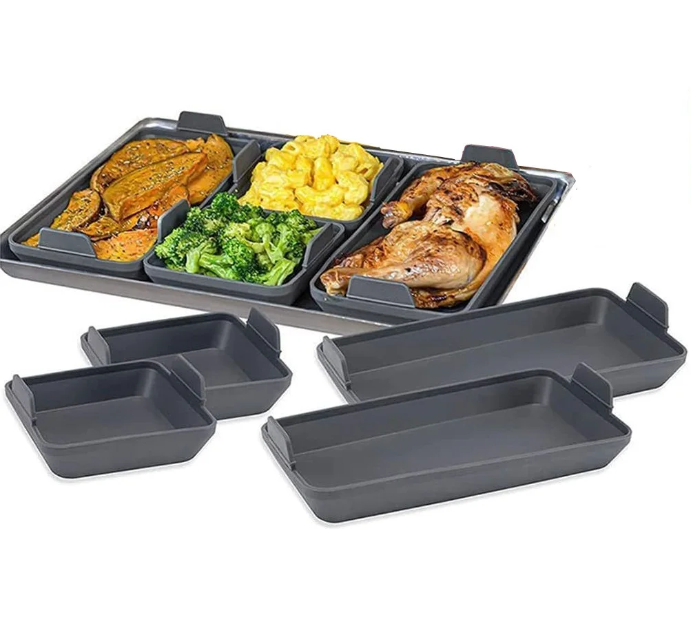 

Silicone Sheet Pan Set 4PCS Nonstick Silicone Dividers For Baking Trays Baking Pan Dividers Baking Cooking Accessories