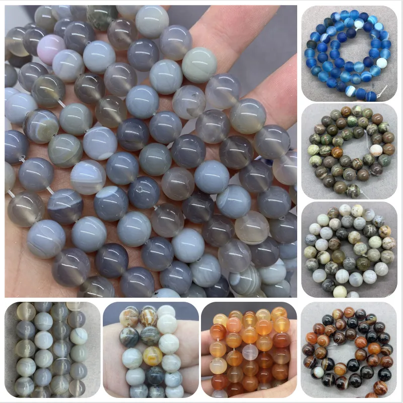 

Round 6/8/10 mm Loose Agate Beads for Fashion Jewelry