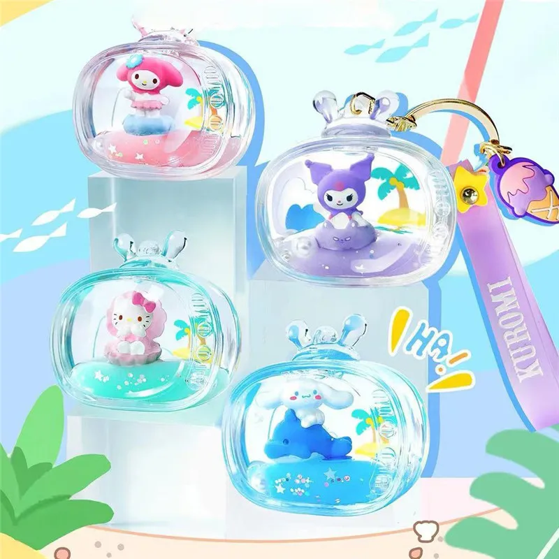 hello kitty sanrio Kuromi Cinnamoroll keychain accessories cartoon cute keychain kawaii float Oiling doll bag Pendant toys gift