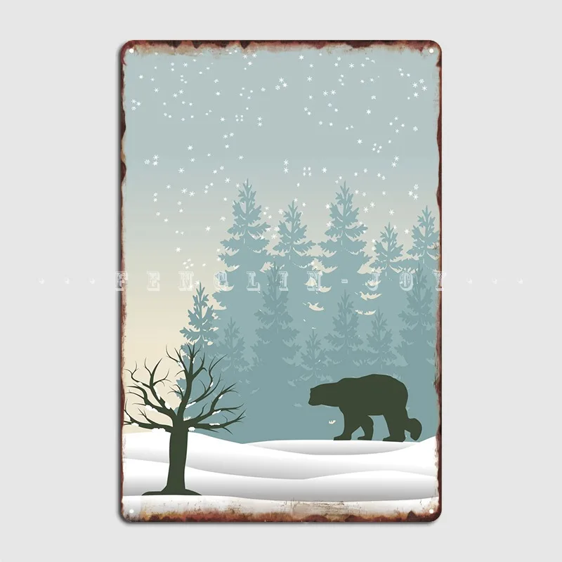 

Winter Landscape Metal Sign Cinema Living Room Party Wall Plaque Vintage Tin Sign Poster