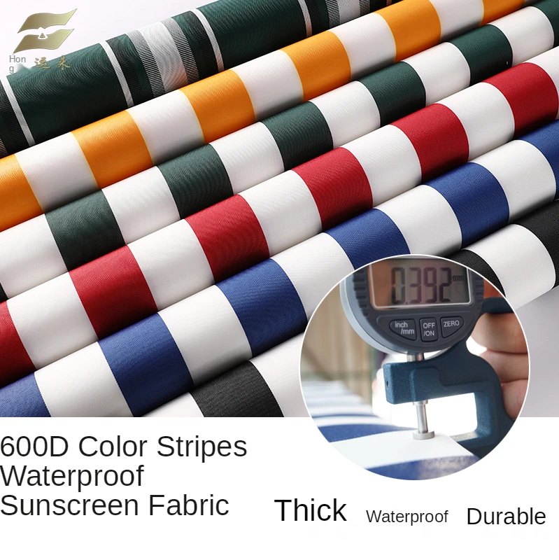 

Thickened Waterproof Fabric for Tent Striped 600d Oxford Awning Ripstop Cloth Polyester Textile Outdoor Sewing By The Meter Diy