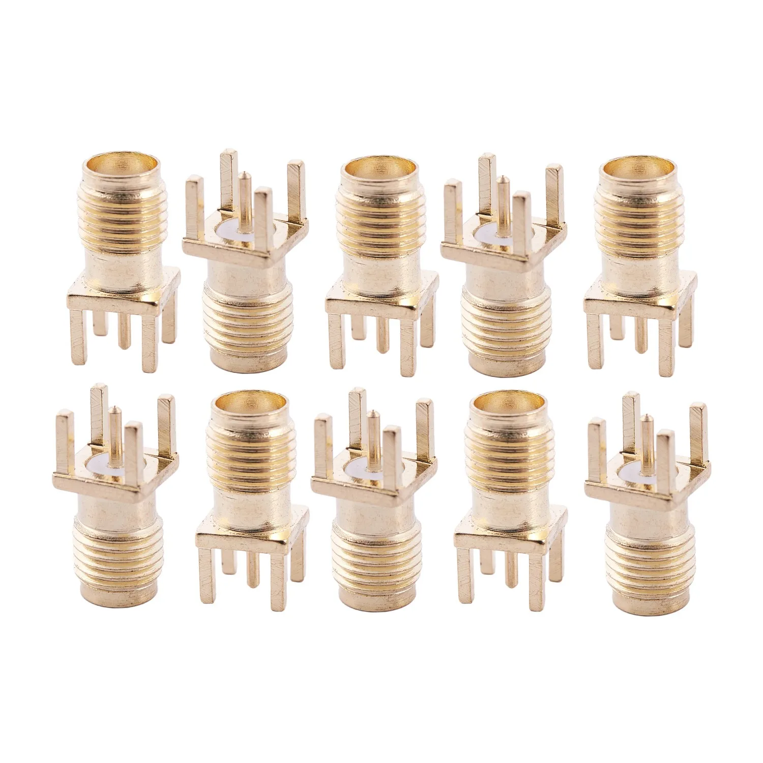 

10x SMA Female Jack Solder PCB Mount Straight RF Connector Gold