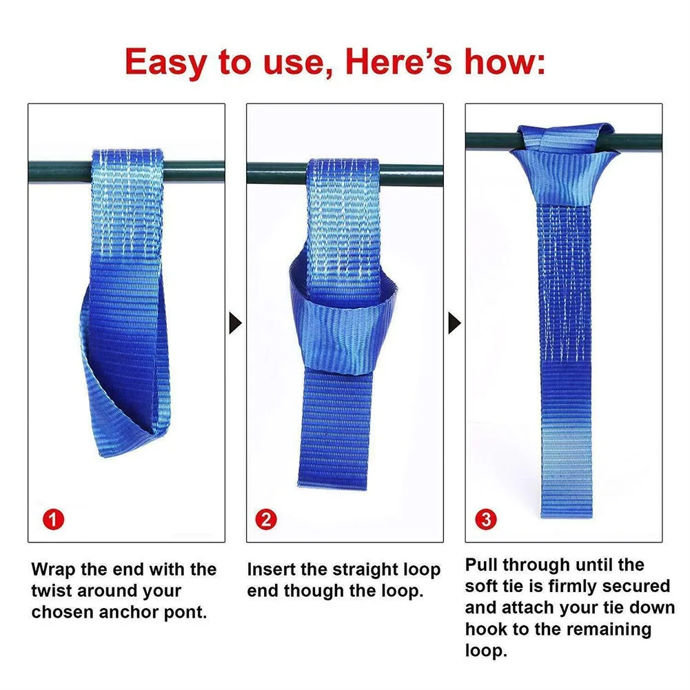 

Ratchet Bandage Soft Loop Strap Tiedown Loops 29.5 Cm 8pcs Blue Motorbike