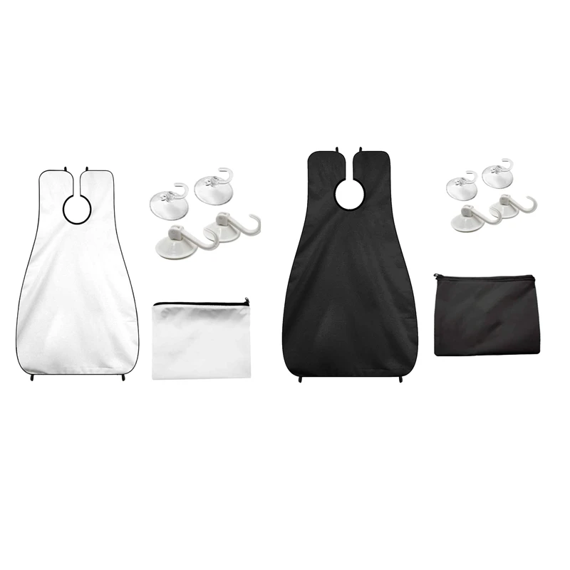 

Portable Beard Apron Waterproof And Non-Stick Beard Clippings With 4 Suction Cups For Men Trimming