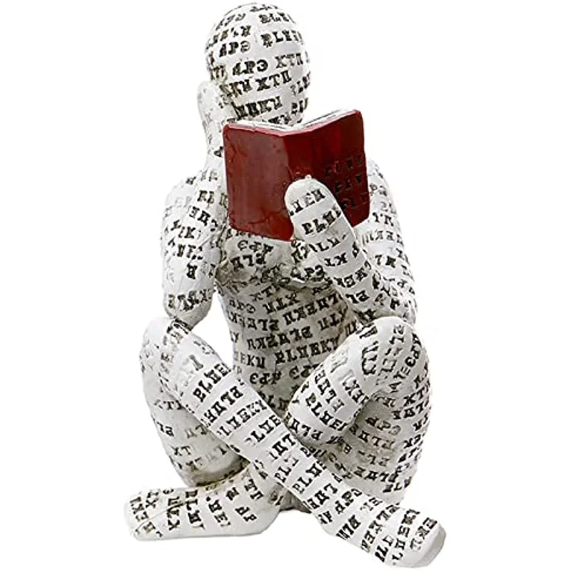 

Домашний декор, Статуэтка из целлюлозы для чтения, женская статуэтка, эстетическая скульптура, декор для комнаты, Современное абстрактное у...