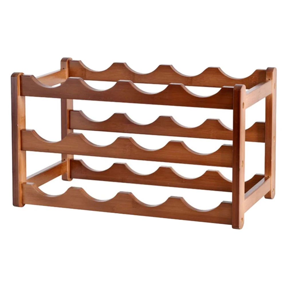 

Wooden Rack Organizer 12 Bottles Holder Home Bar Party Display Holder