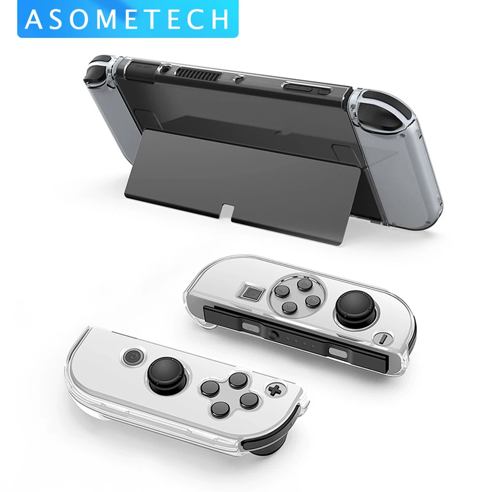 

Прозрачный жесткий защитный чехол из поликарбоната для Nintendo Switch OLED NS, прозрачный чехол для контроллера консоли Nintendo Switch, аксессуары для ...