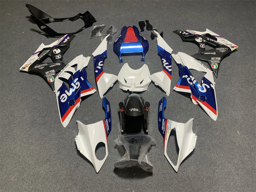 

Комплект обтекателей для мотоцикла, подходит для S1000rr 2009 2010 2011 2012 2013 2014, комплект кузова из углеродного волокна, краска, синий и белый