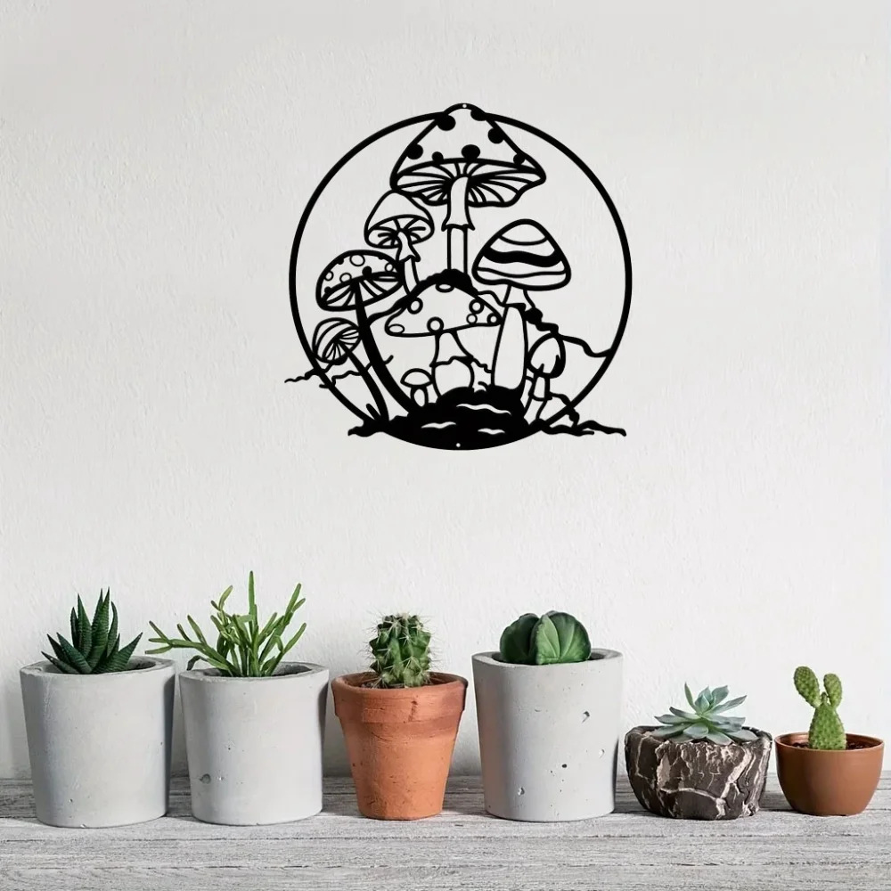 Вдохновляющее Металлическое Настенное Искусство В Форме Грибов: Декоративный