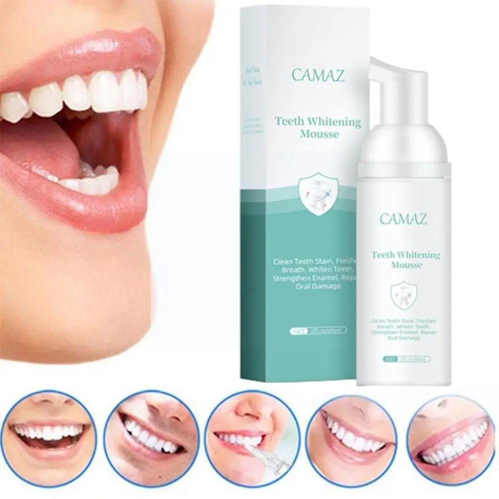 

60ml Press The Toothpaste Mousse Cleaning Teeth Remove Stains Hygiene Toothpaste Tooth Foam Teeth Toothpaste Foam Whitening B5o2