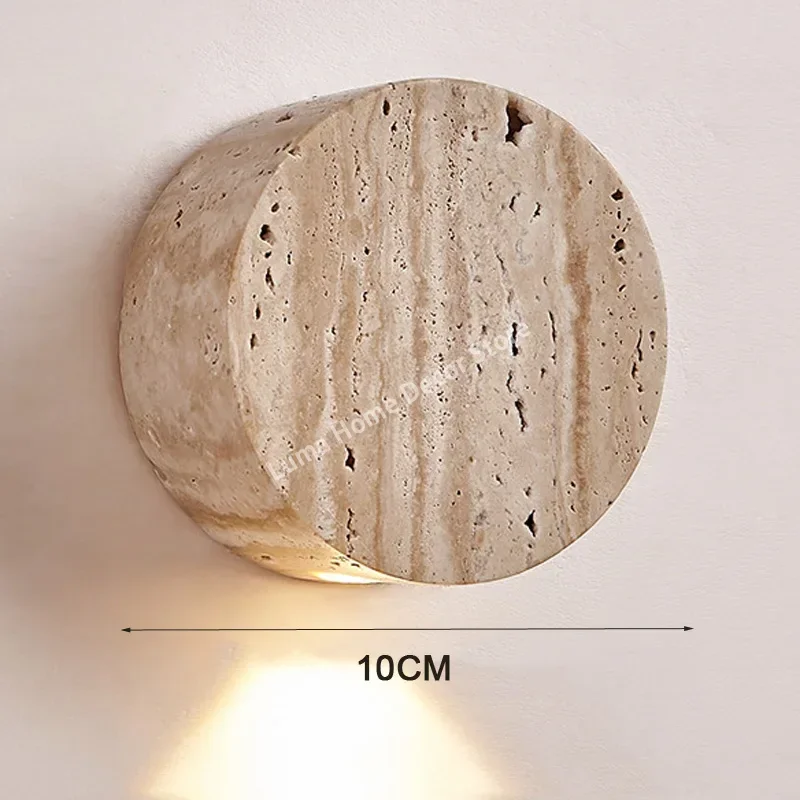 

Настенный светильник Wabi-Sabi из желтого травертина