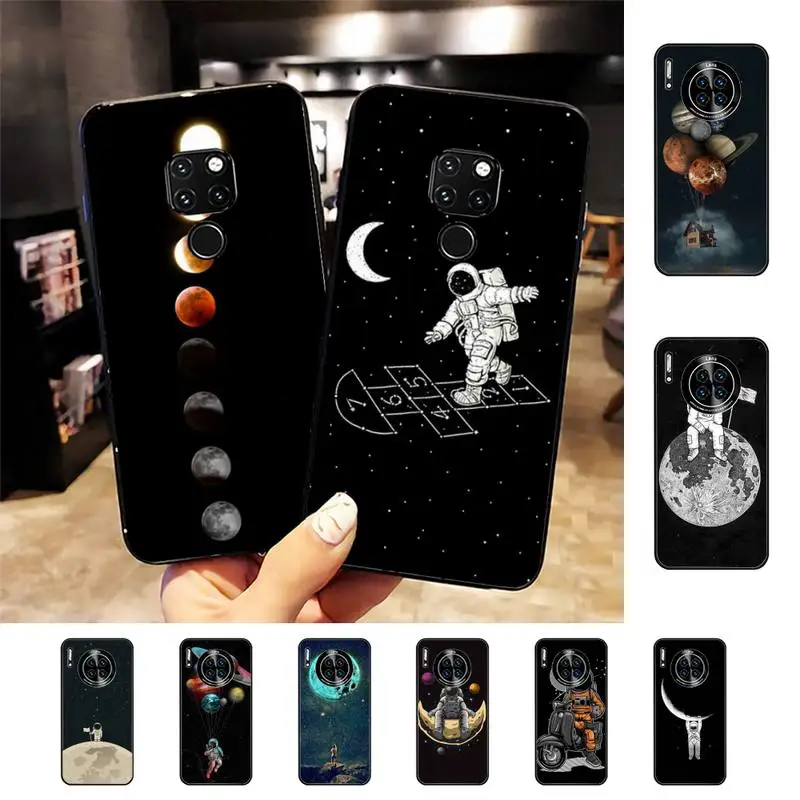 

Moon Astronaut Phone Case for Huawei Mate 20 10 9 40 30 lite pro X Nova 2 3i 7se